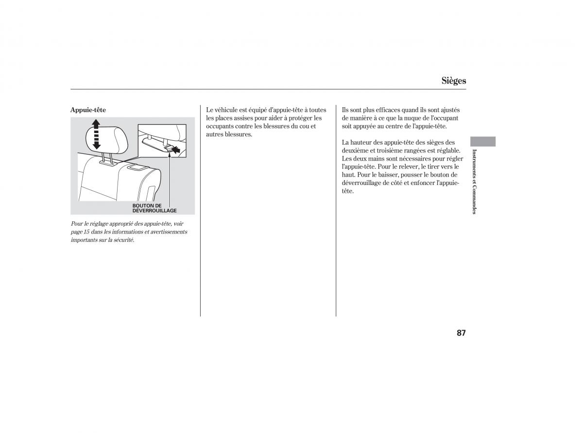 Honda Pilot I 1 manuel du proprietaire / page 82