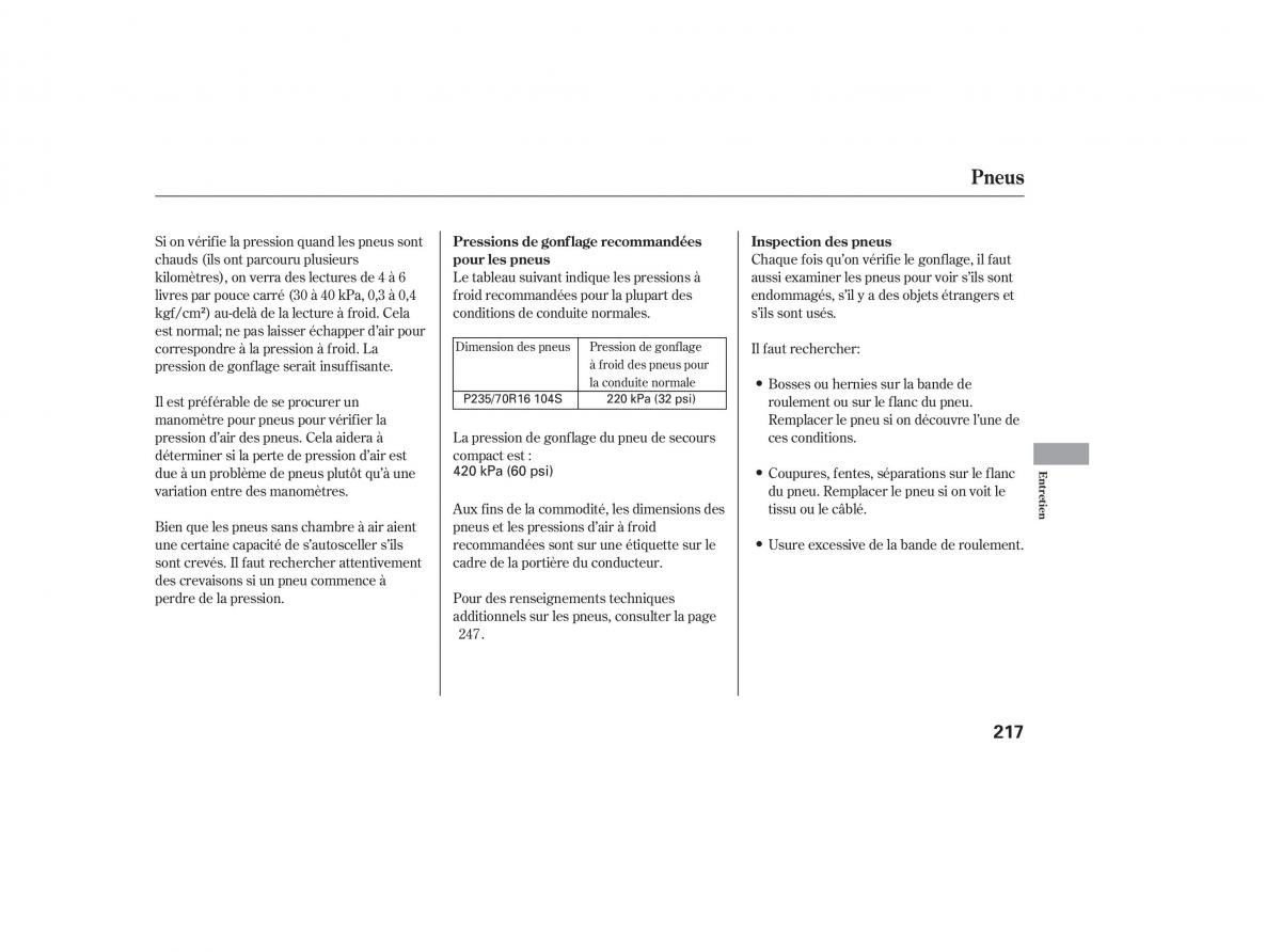 Honda Pilot I 1 manuel du proprietaire / page 208