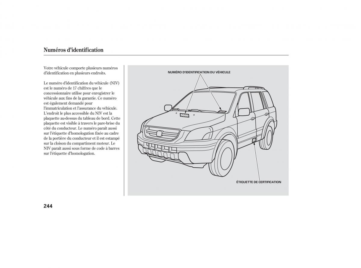 Honda Pilot I 1 manuel du proprietaire / page 233