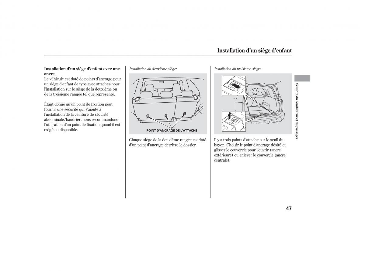 Honda Pilot I 1 manuel du proprietaire / page 43