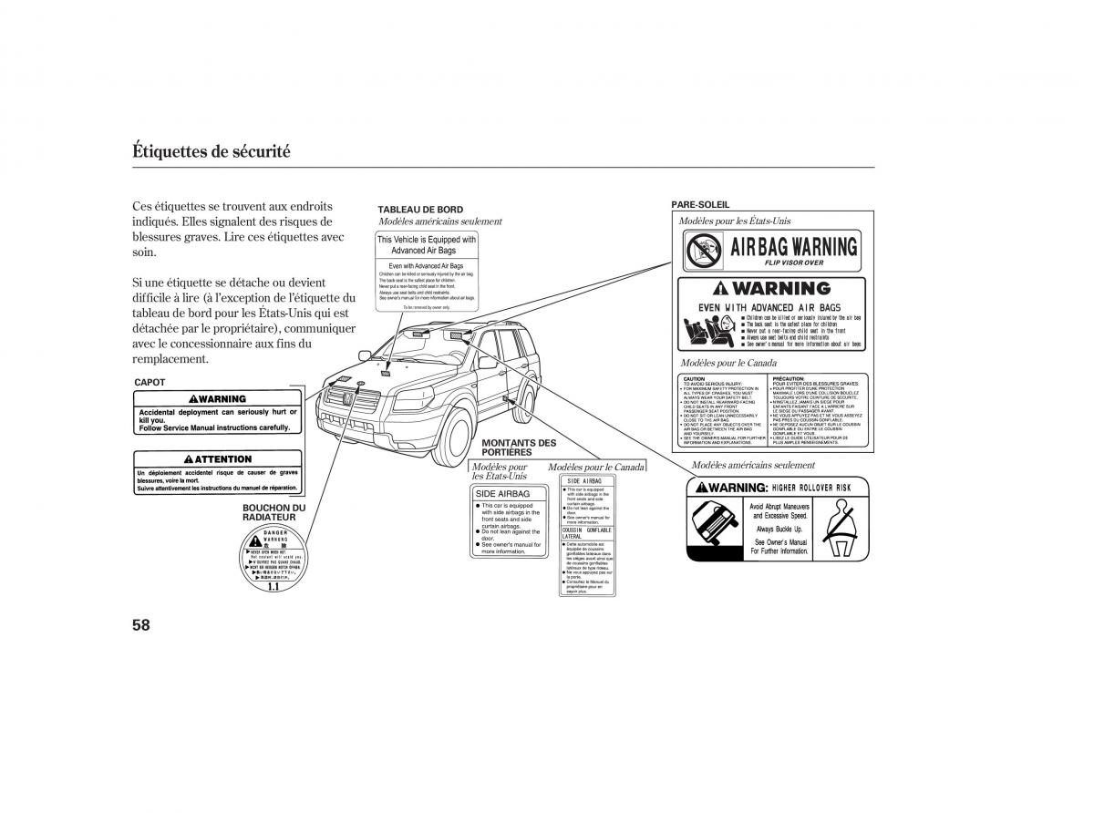 Honda Pilot I 1 FL manuel du proprietaire / page 62