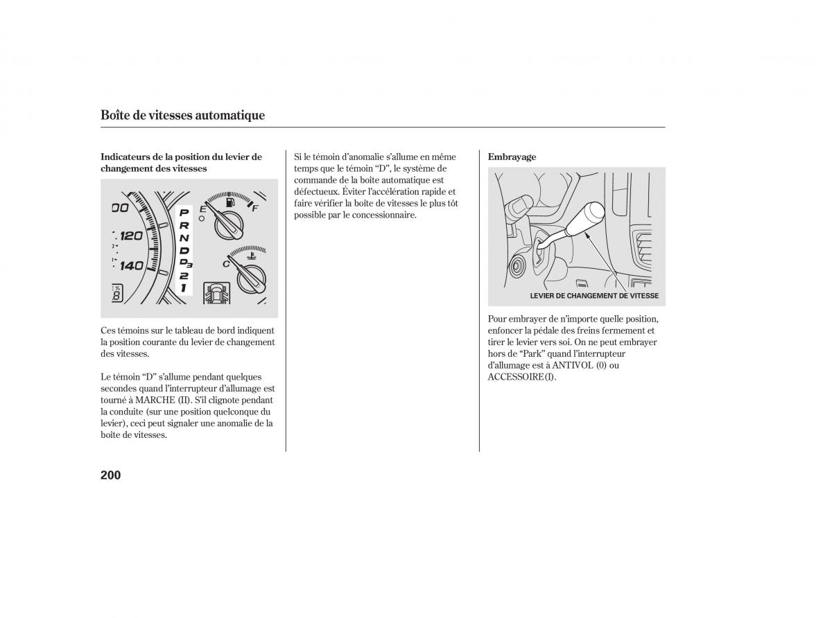 Honda Pilot I 1 FL manuel du proprietaire / page 200