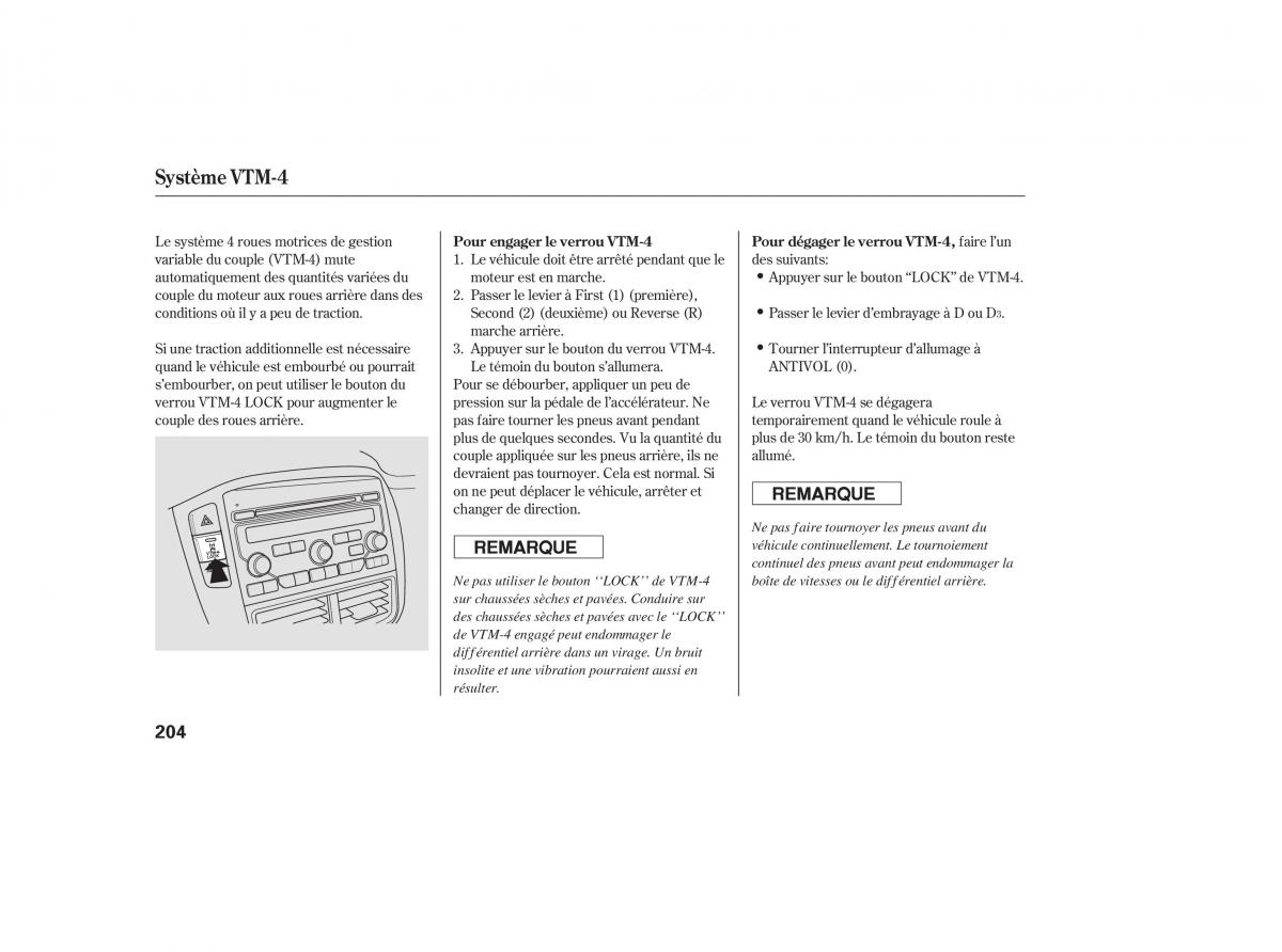 Honda Pilot I 1 FL manuel du proprietaire / page 204