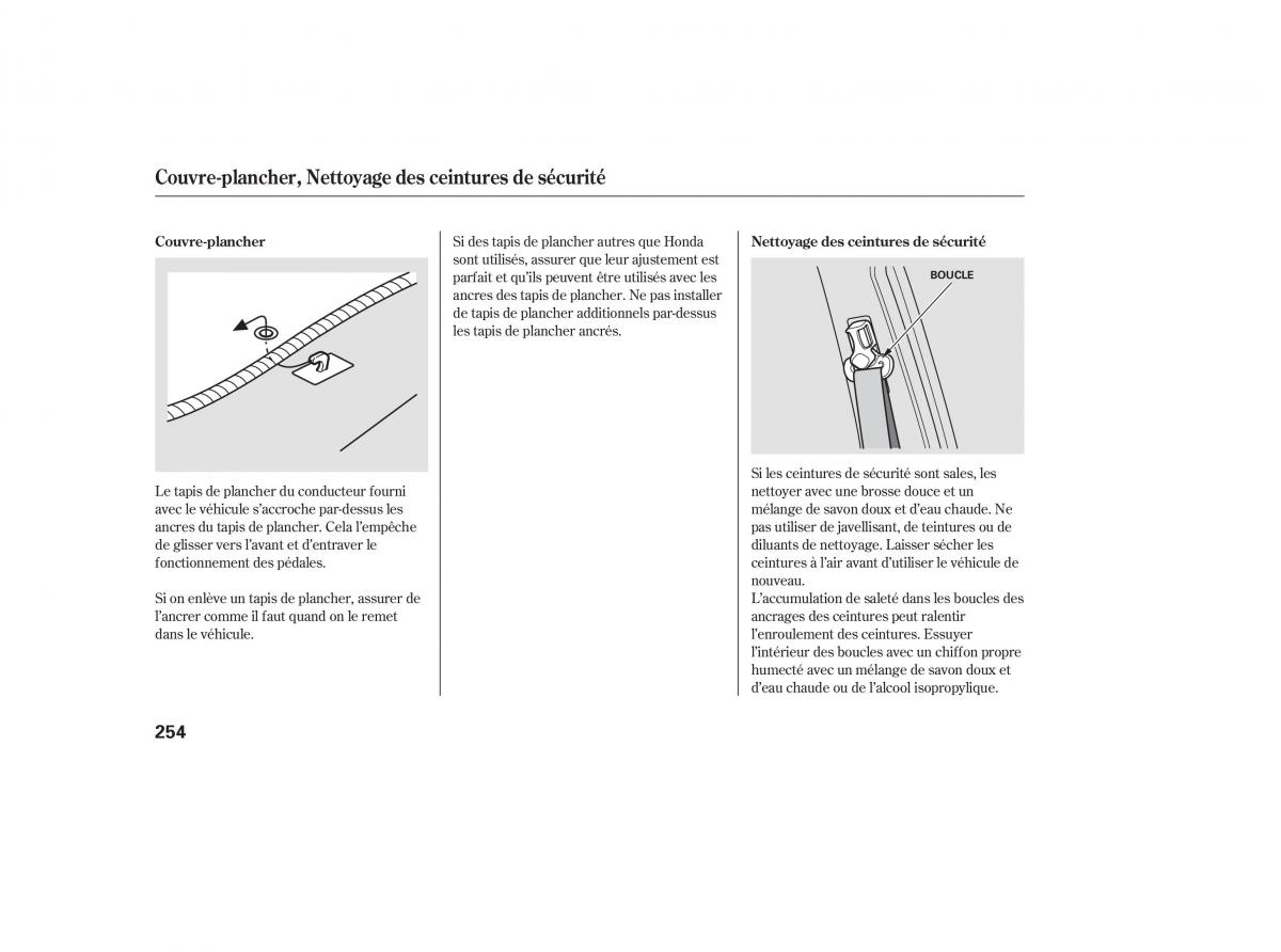 Honda Pilot I 1 FL manuel du proprietaire / page 253