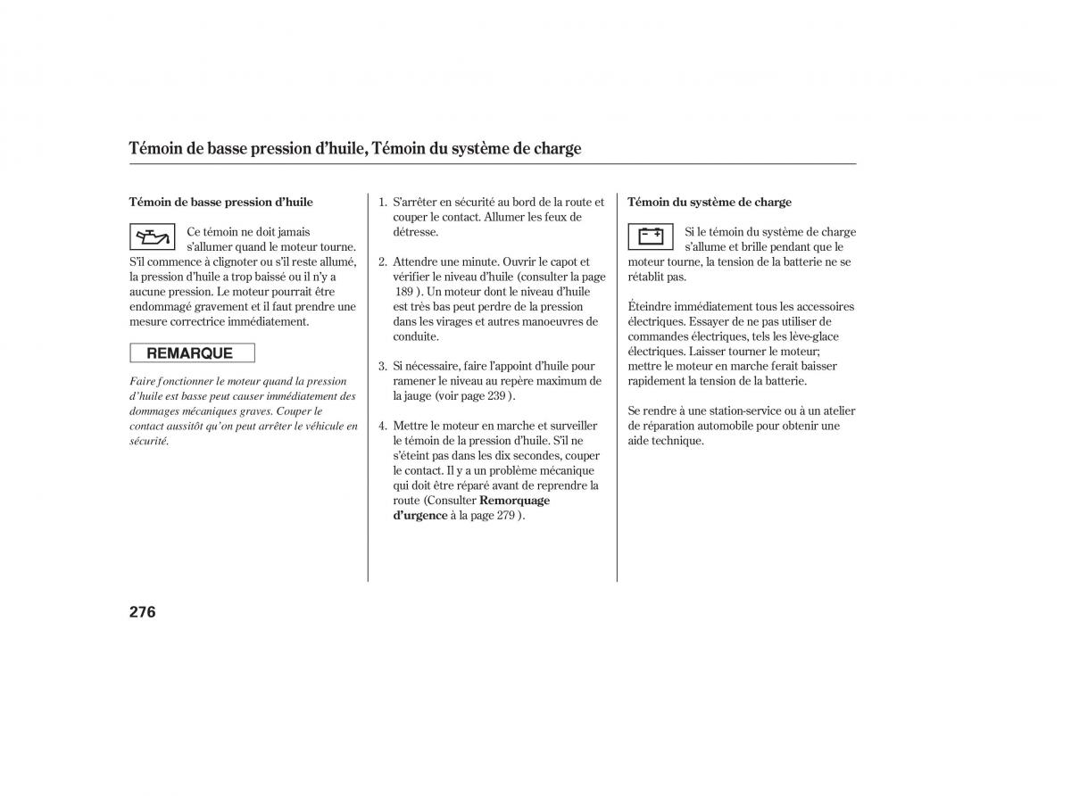 Honda Pilot I 1 FL manuel du proprietaire / page 274