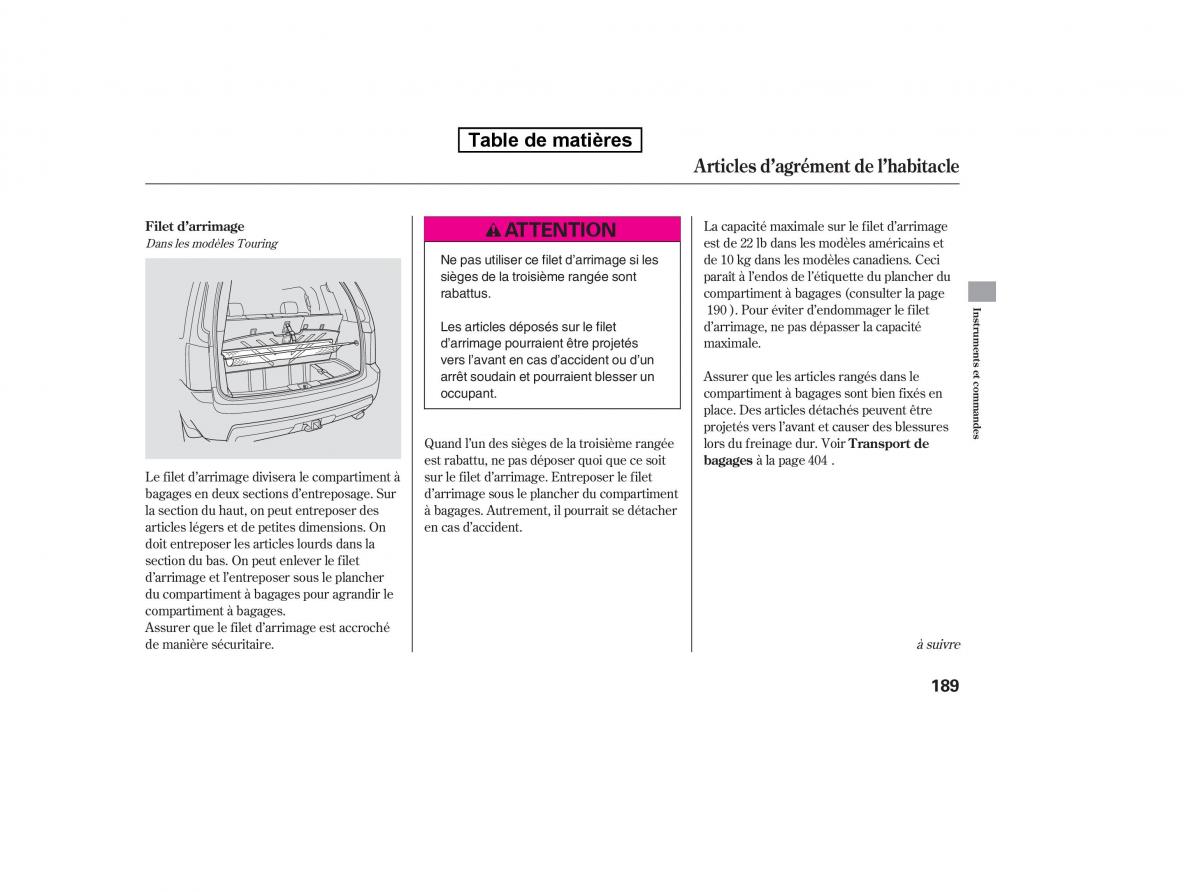 Honda Pilot II 2 manuel du proprietaire / page 776