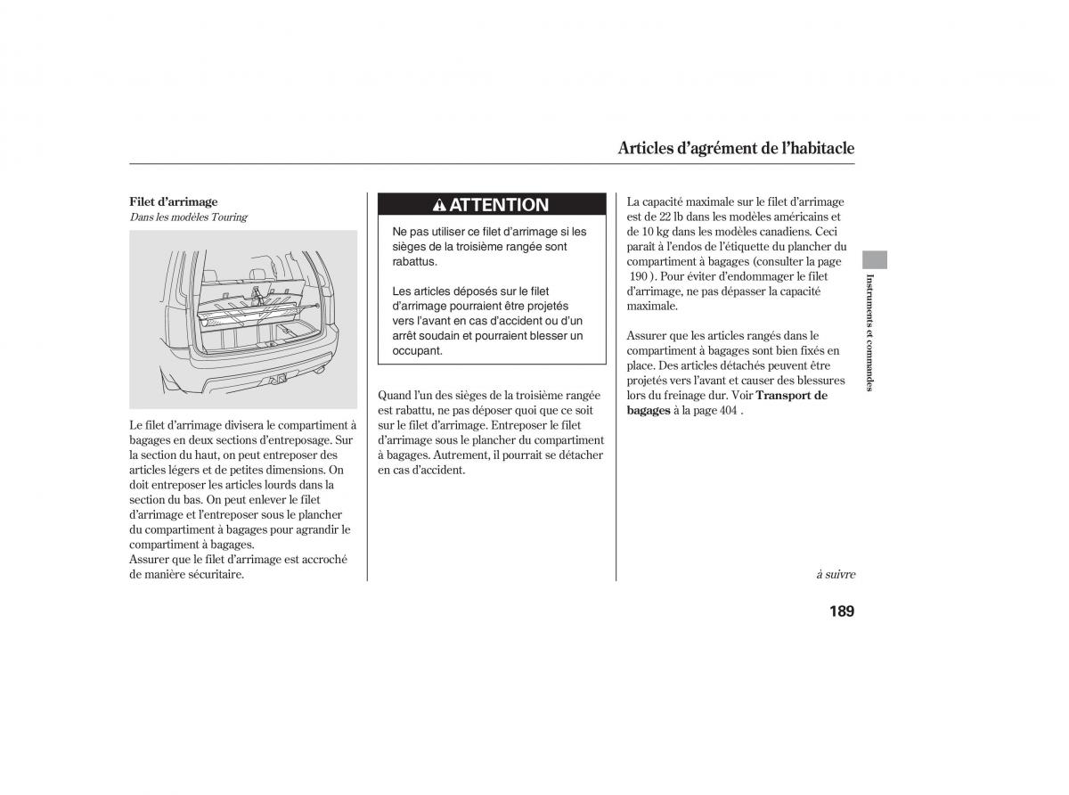 Honda Pilot II 2 manuel du proprietaire / page 205