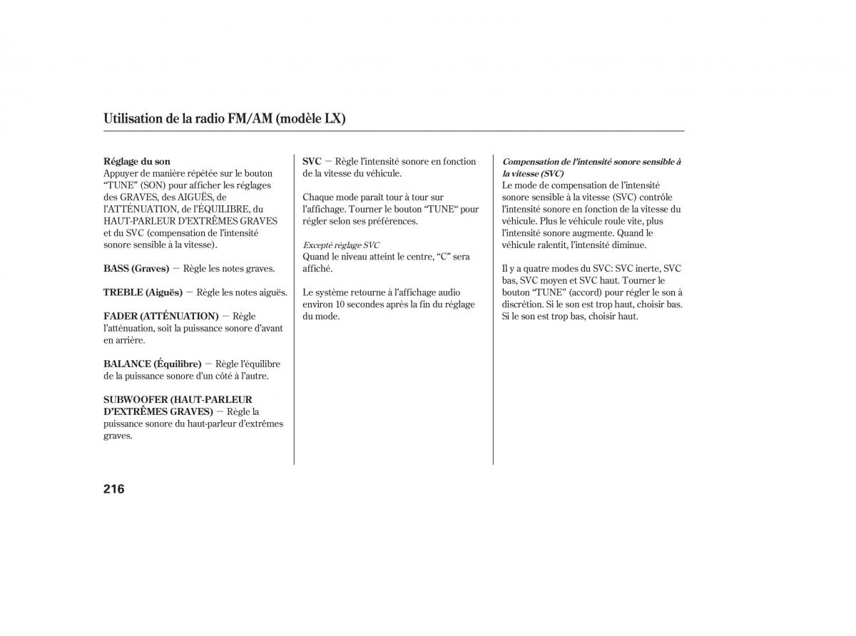 Honda Pilot II 2 manuel du proprietaire / page 232