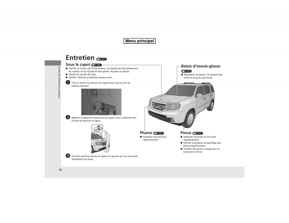 Honda Pilot II 2 FL manuel du proprietaire / page 17