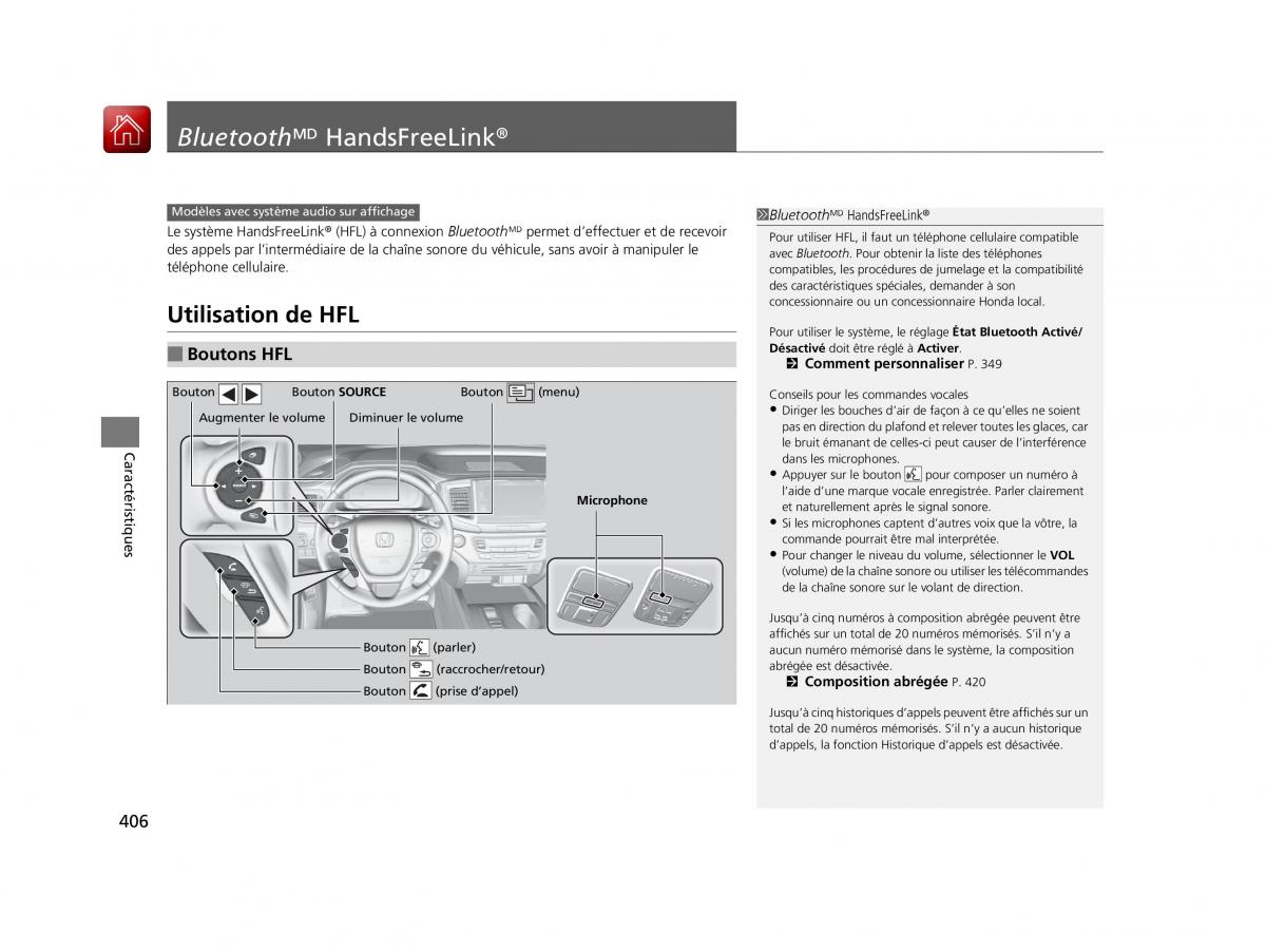 Honda Pilot III 3 manuel du proprietaire / page 407