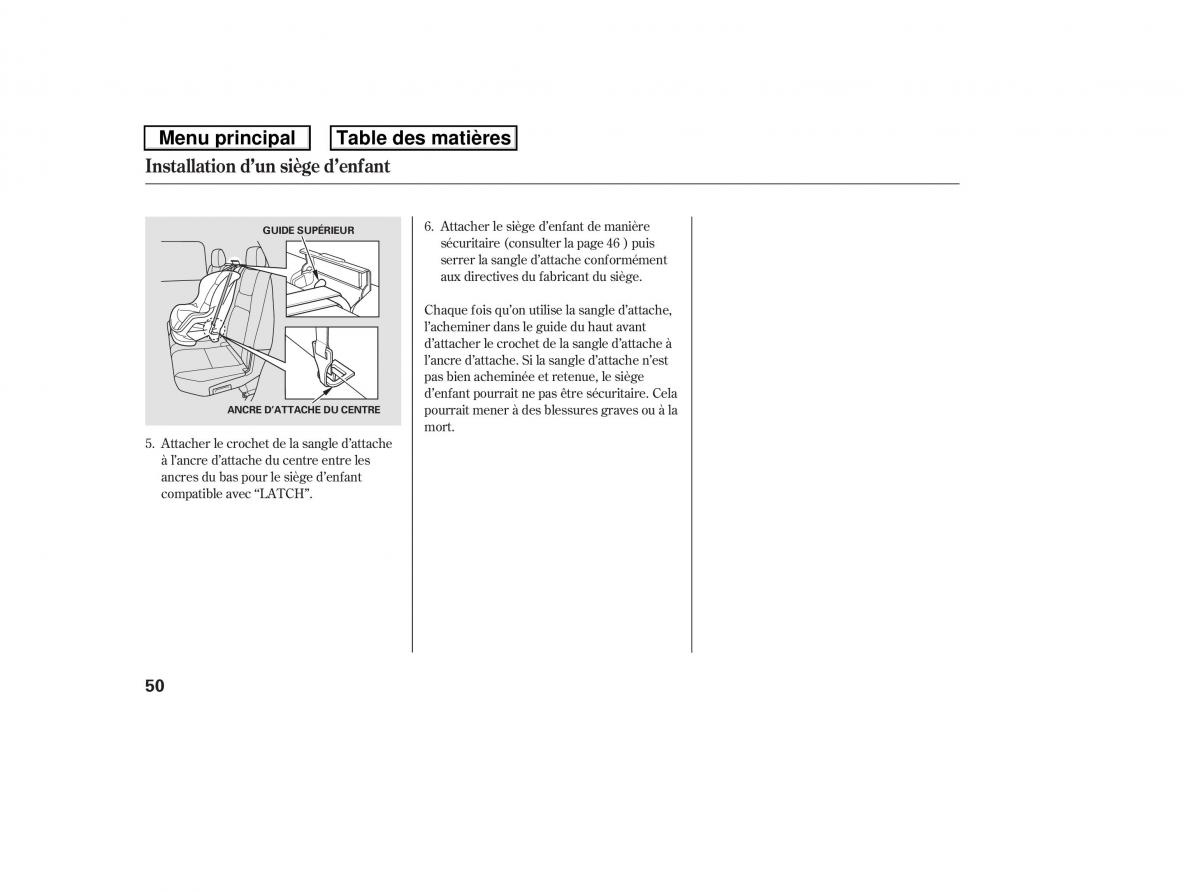 Honda Ridgeline I 1 manuel du proprietaire / page 57