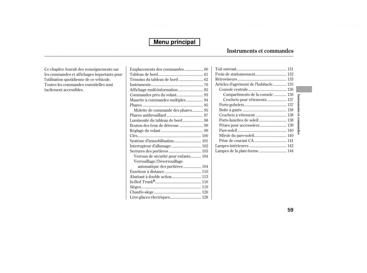 Honda Ridgeline I 1 manuel du proprietaire / page 66