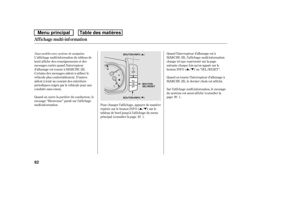 Honda Ridgeline I 1 manuel du proprietaire / page 89