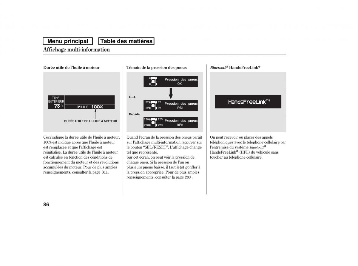 Honda Ridgeline I 1 manuel du proprietaire / page 93