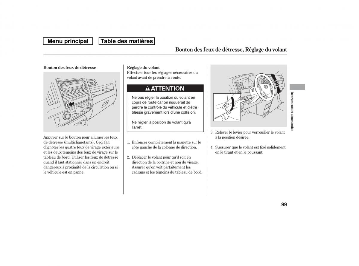 Honda Ridgeline I 1 manuel du proprietaire / page 106