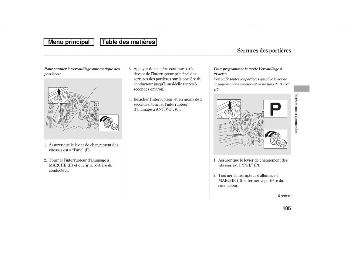 Honda Ridgeline I 1 manuel du proprietaire / page 112