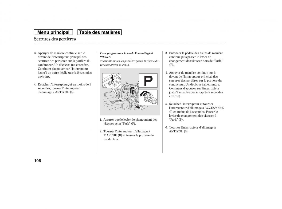 Honda Ridgeline I 1 manuel du proprietaire / page 113