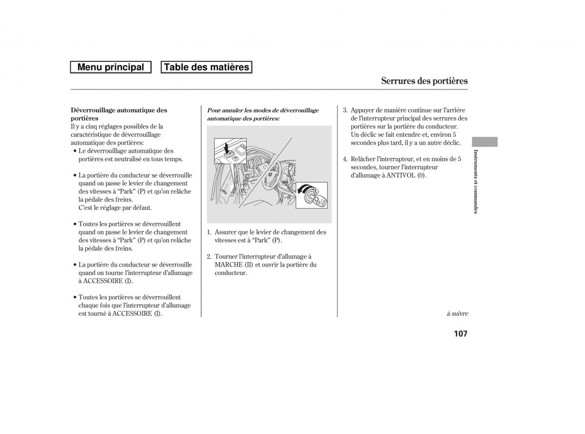 Honda Ridgeline I 1 manuel du proprietaire / page 114