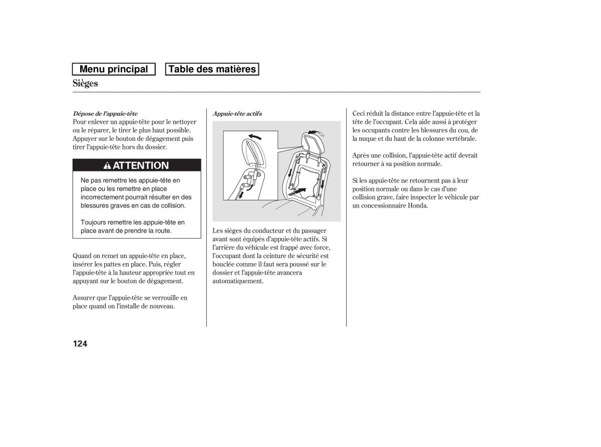 Honda Ridgeline I 1 manuel du proprietaire / page 131