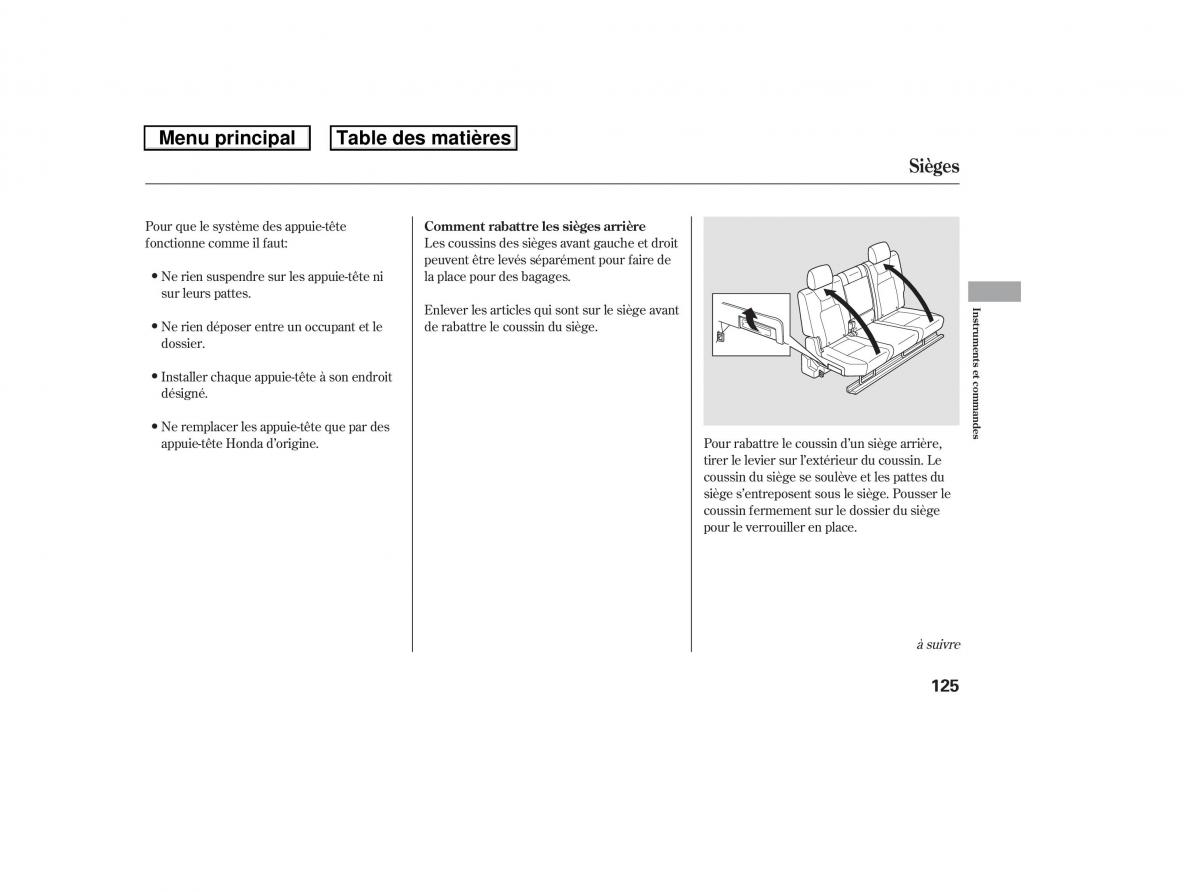 Honda Ridgeline I 1 manuel du proprietaire / page 132