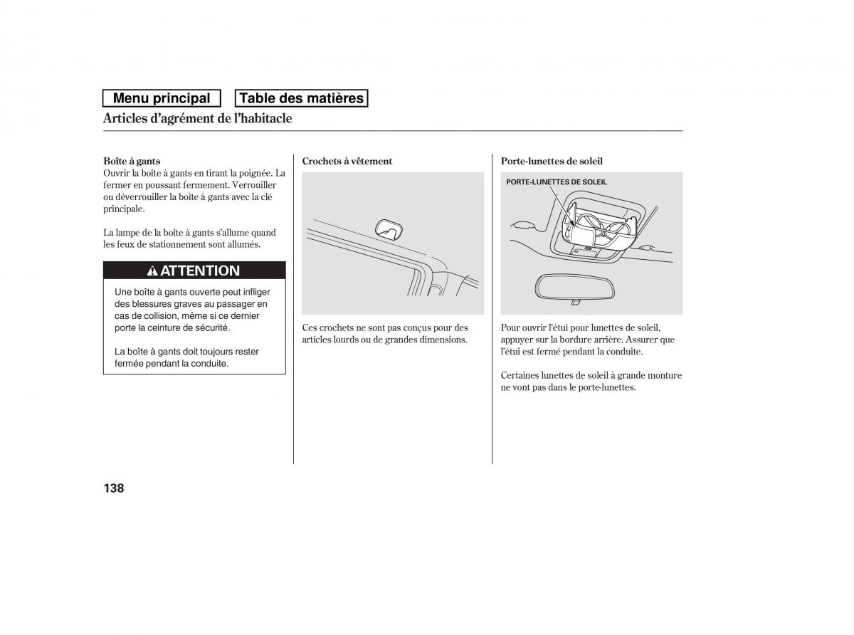 Honda Ridgeline I 1 manuel du proprietaire / page 145