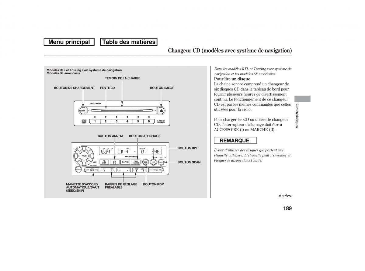 Honda Ridgeline I 1 manuel du proprietaire / page 196