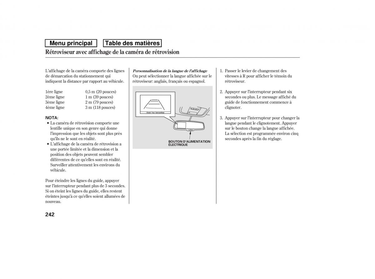 Honda Ridgeline I 1 manuel du proprietaire / page 249