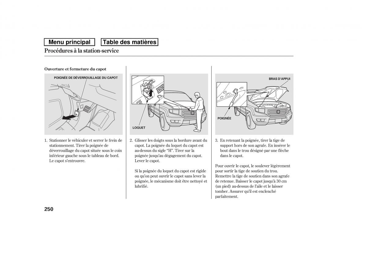 Honda Ridgeline I 1 manuel du proprietaire / page 257