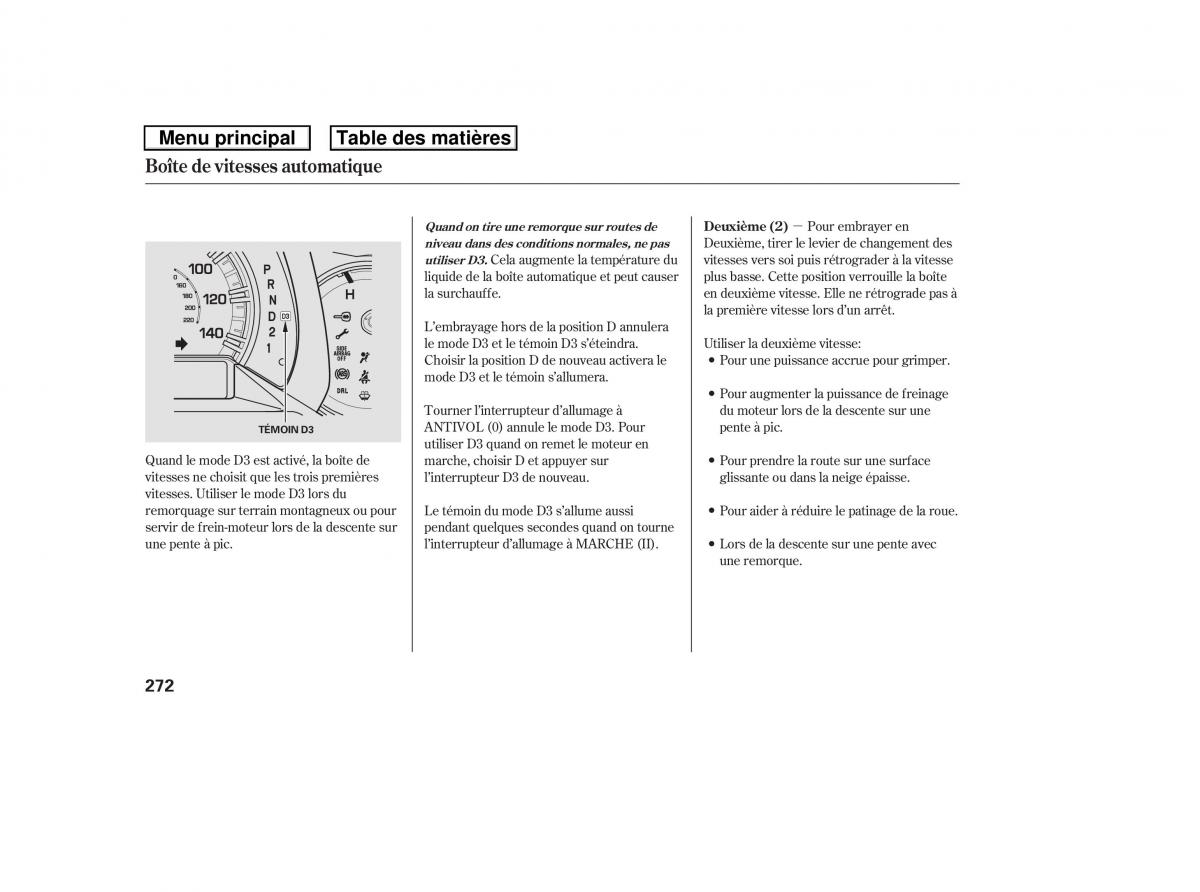 Honda Ridgeline I 1 manuel du proprietaire / page 279