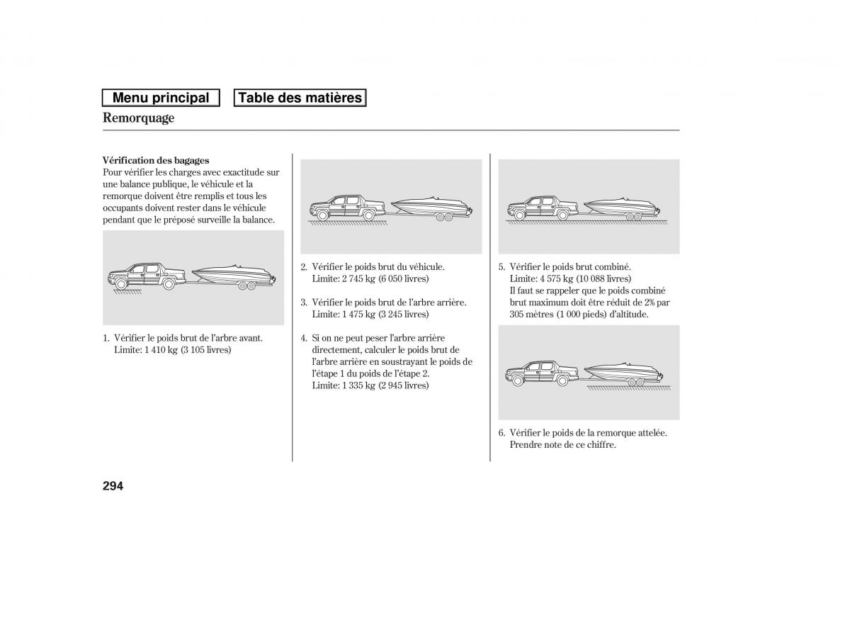 Honda Ridgeline I 1 manuel du proprietaire / page 301