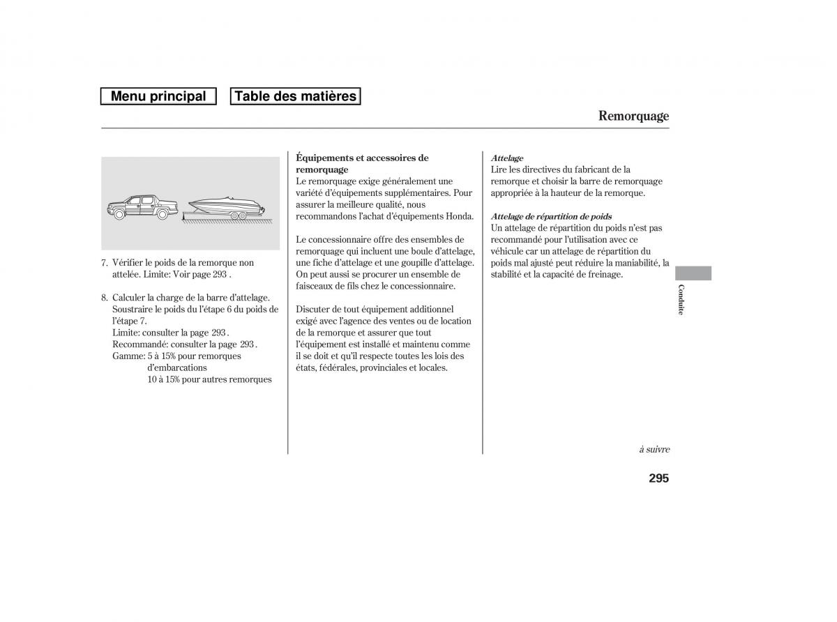 Honda Ridgeline I 1 manuel du proprietaire / page 302