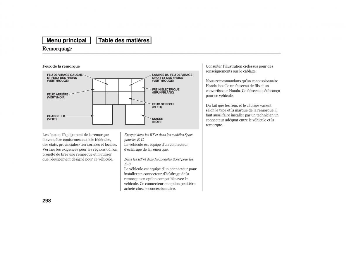 Honda Ridgeline I 1 manuel du proprietaire / page 305