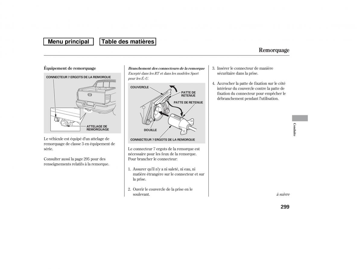 Honda Ridgeline I 1 manuel du proprietaire / page 306