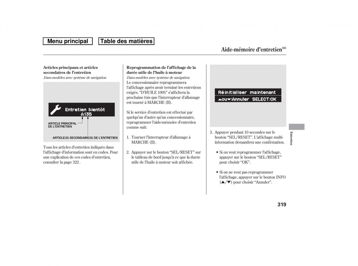 Honda Ridgeline I 1 manuel du proprietaire / page 326