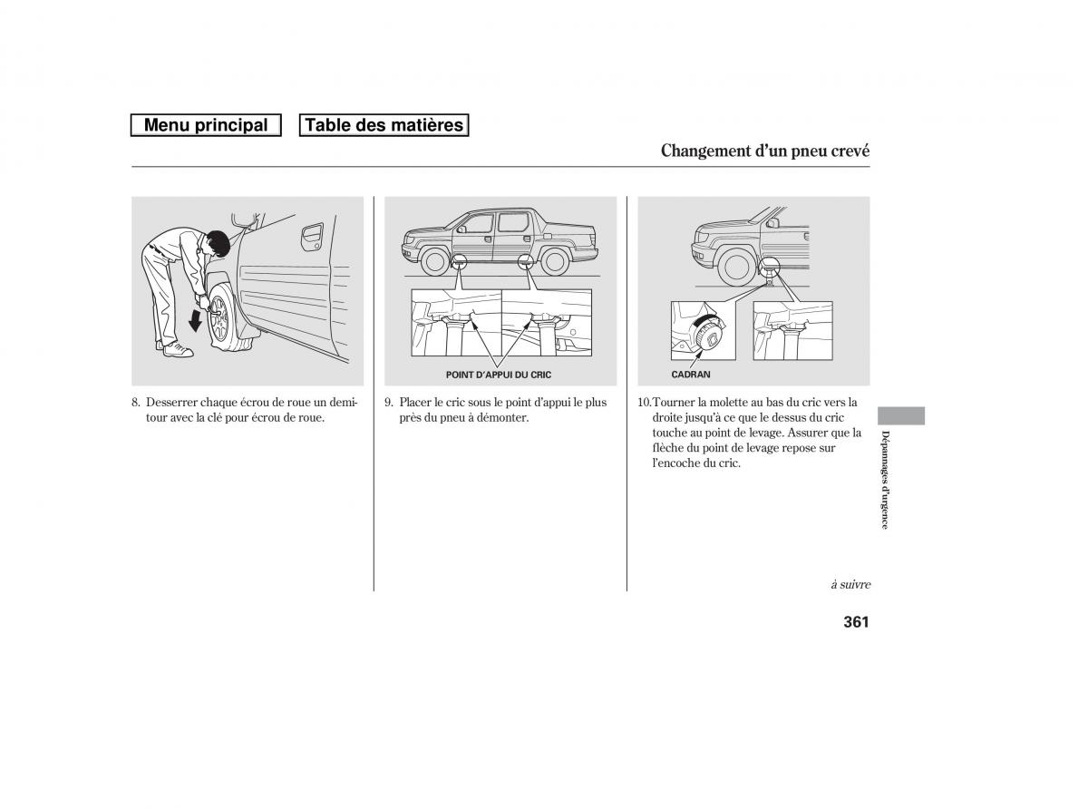 Honda Ridgeline I 1 manuel du proprietaire / page 368