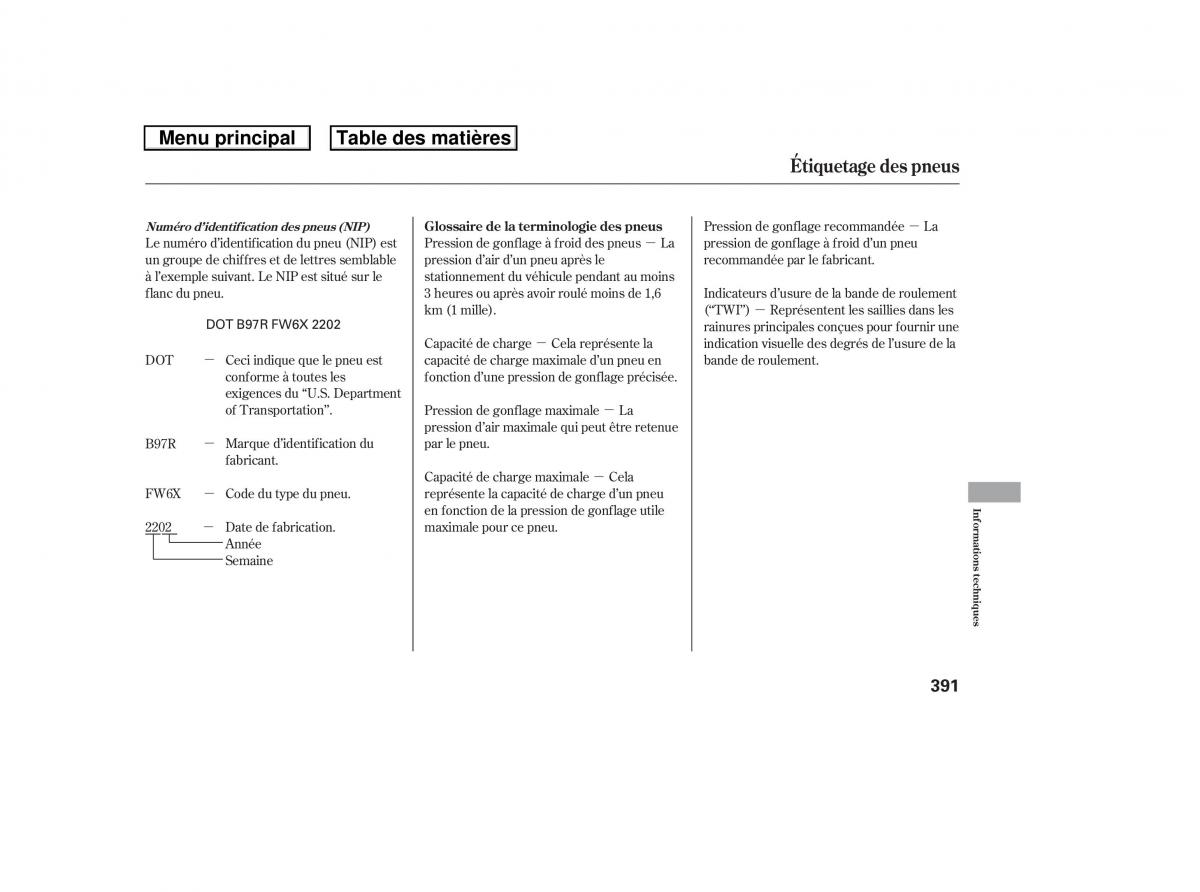 Honda Ridgeline I 1 manuel du proprietaire / page 398