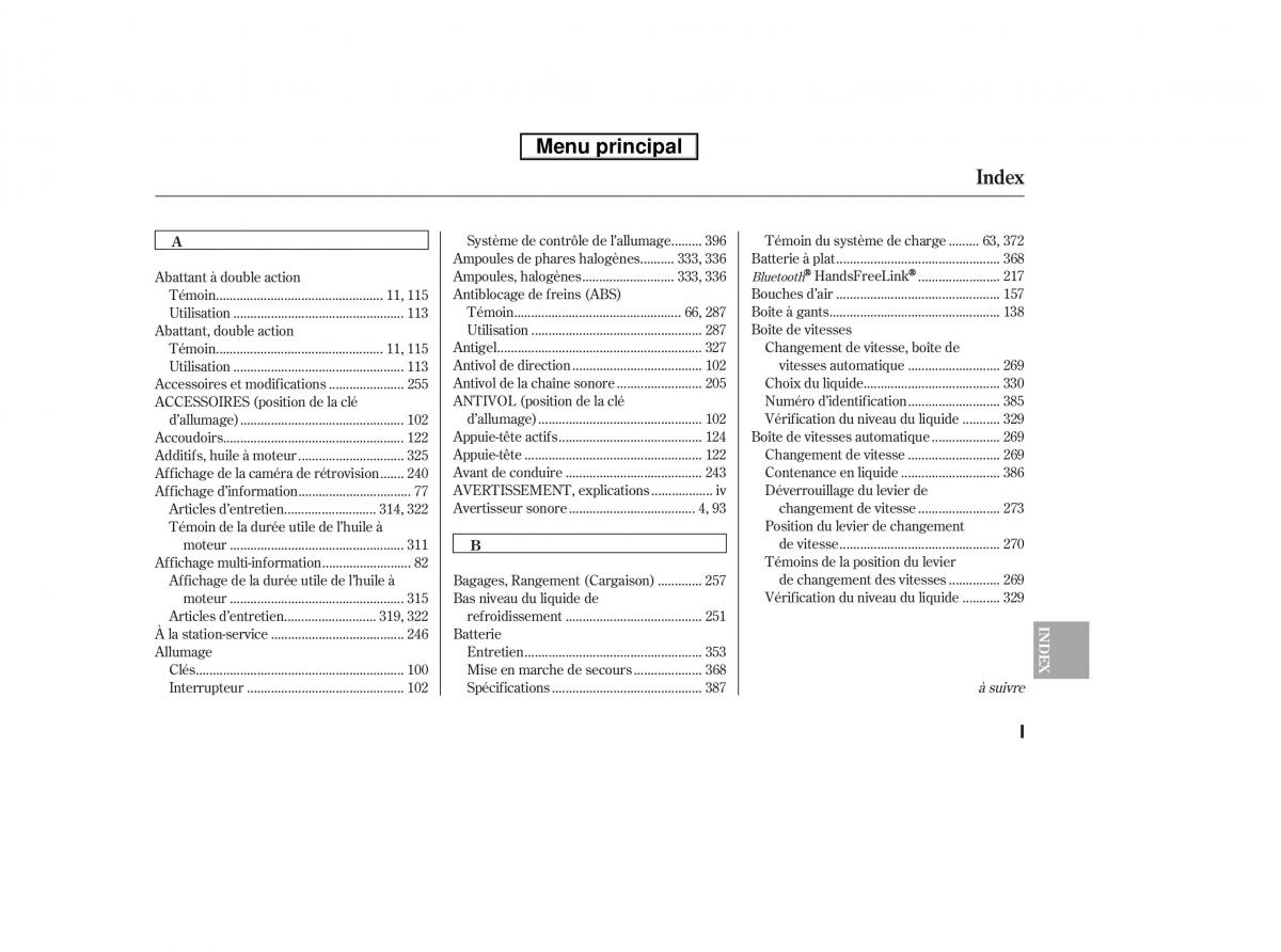 Honda Ridgeline I 1 manuel du proprietaire / page 414