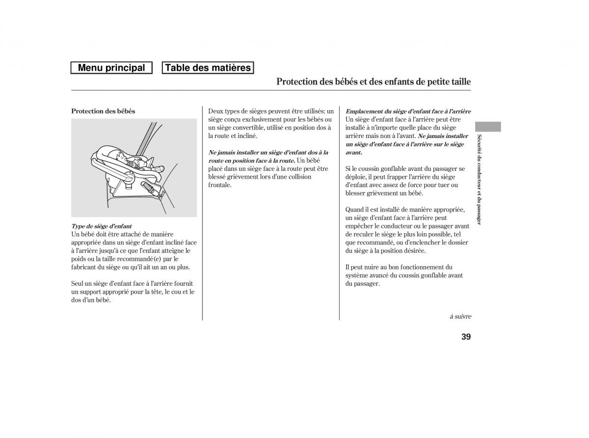 Honda Ridgeline I 1 manuel du proprietaire / page 46