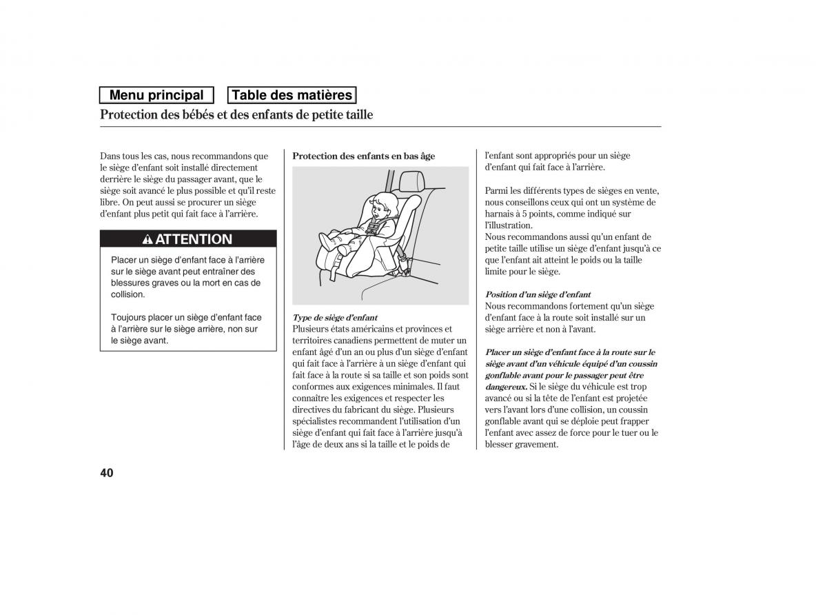 Honda Ridgeline I 1 manuel du proprietaire / page 47