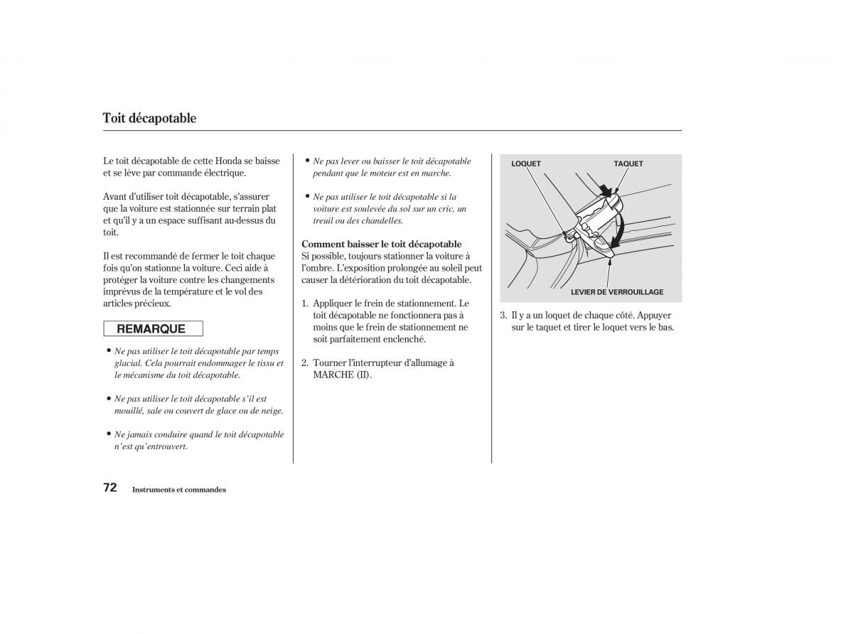 Honda S2000 AP1 manuel du proprietaire / page 71