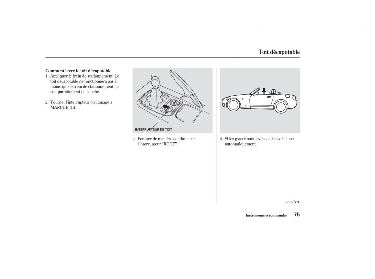 Honda S2000 AP1 manuel du proprietaire / page 74