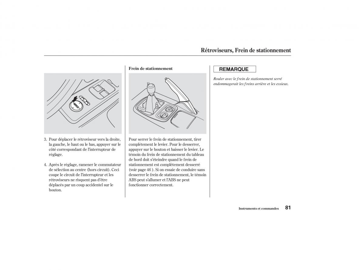 Honda S2000 AP1 manuel du proprietaire / page 80