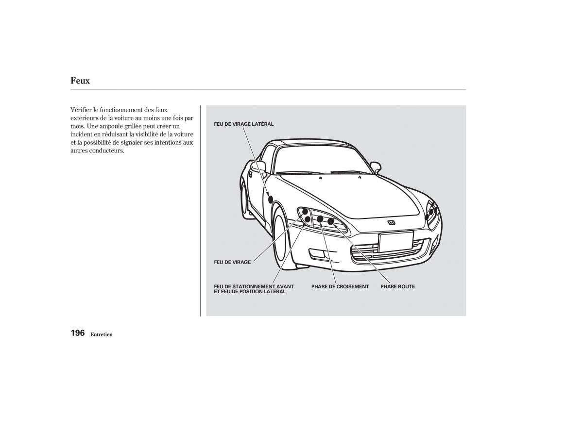 Honda S2000 AP1 manuel du proprietaire / page 195