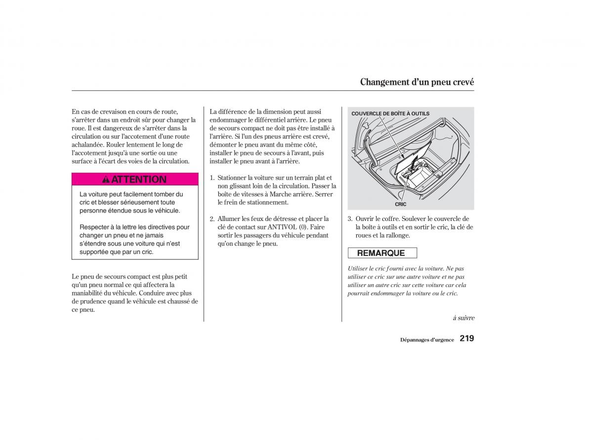 Honda S2000 AP1 manuel du proprietaire / page 218