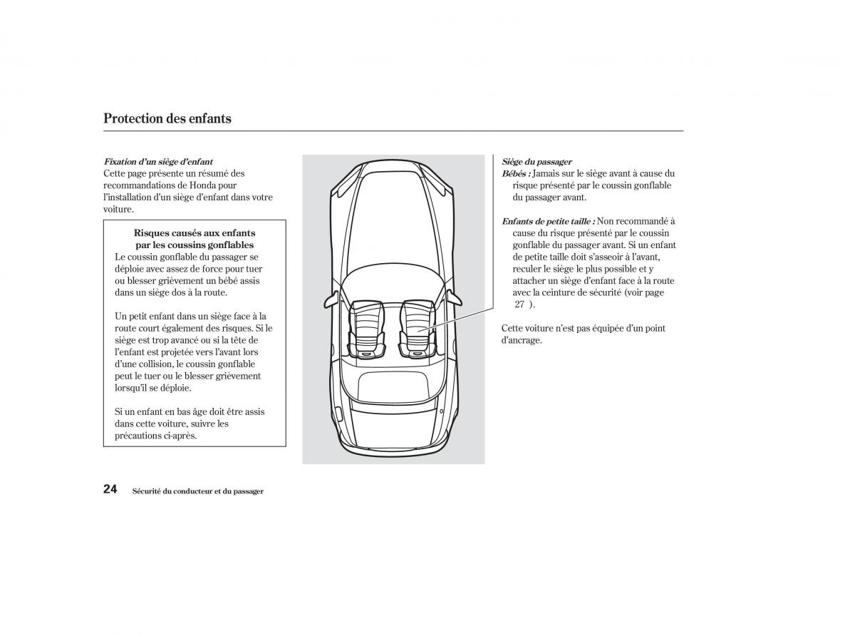 Honda S2000 AP1 manuel du proprietaire / page 23