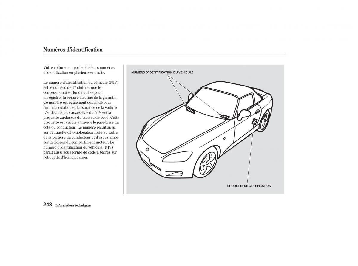 Honda S2000 AP1 manuel du proprietaire / page 247