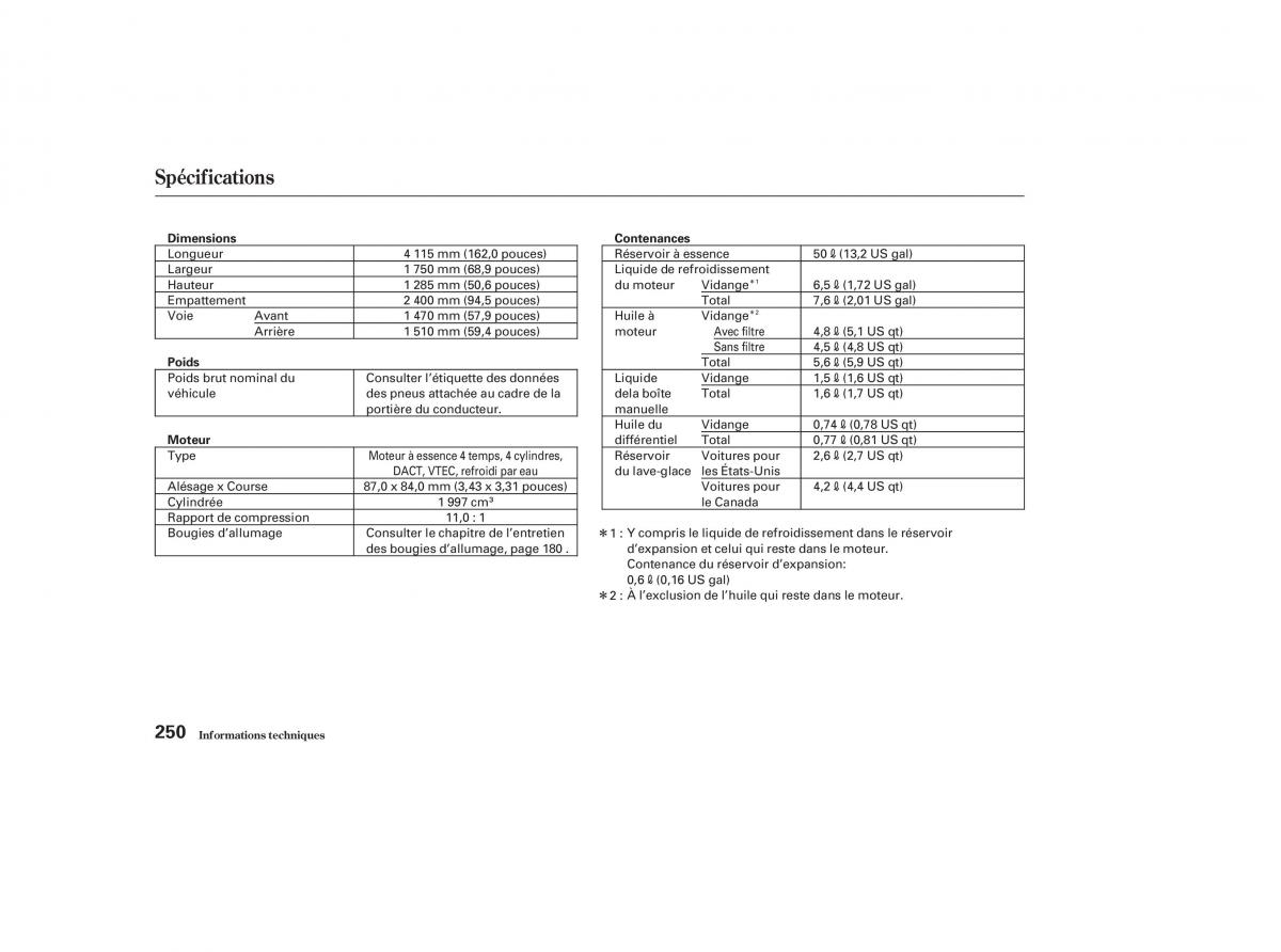 Honda S2000 AP1 manuel du proprietaire / page 249