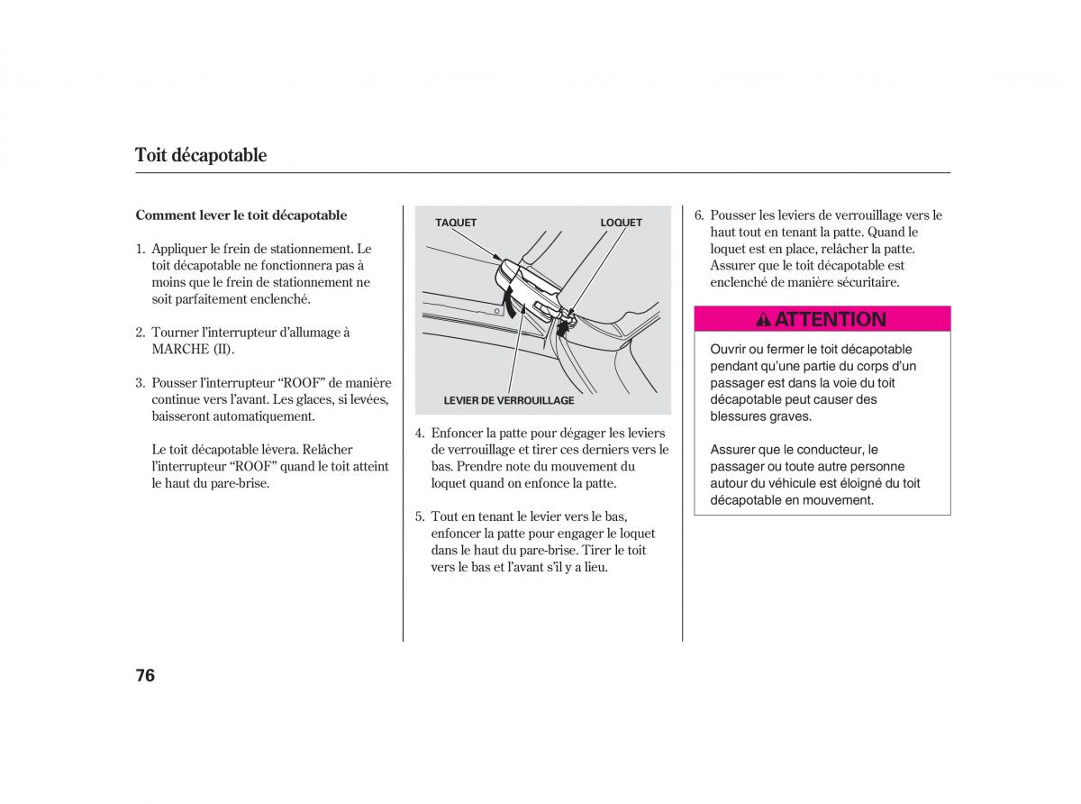 Honda S2000 AP2 manuel du proprietaire / page 88