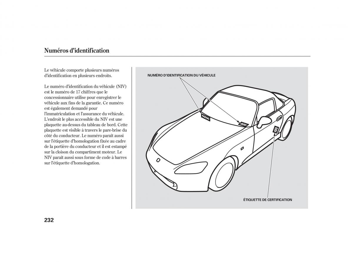 Honda S2000 AP2 manuel du proprietaire / page 246