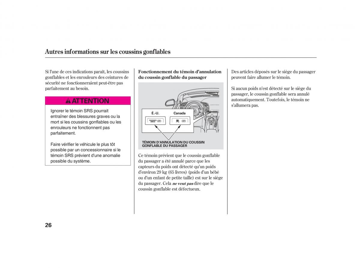 Honda S2000 AP2 manuel du proprietaire / page 34